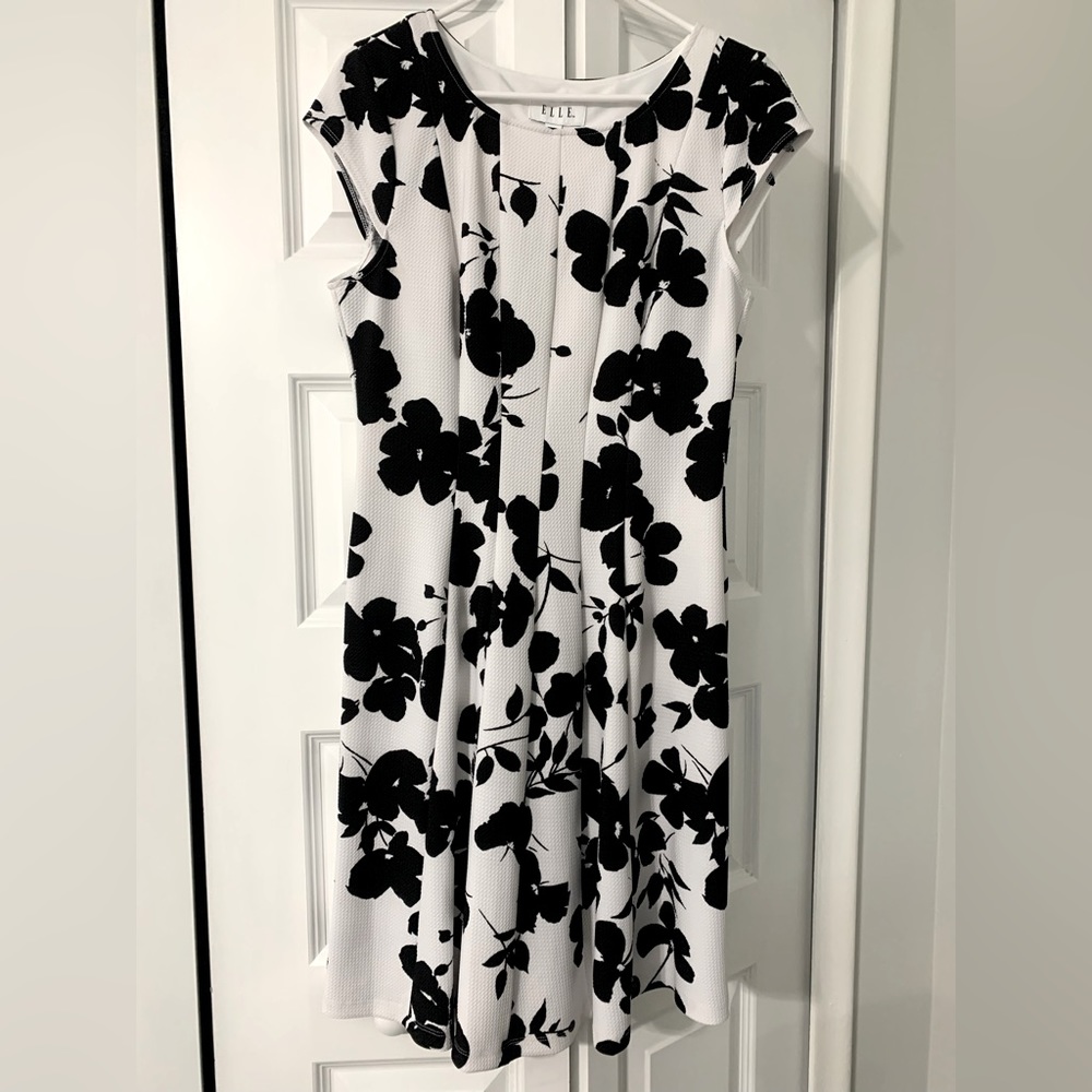 Black and White Flowered Dress